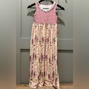 SweetHoney Red and White Sleeveless Sundress with Pleated Ruffles